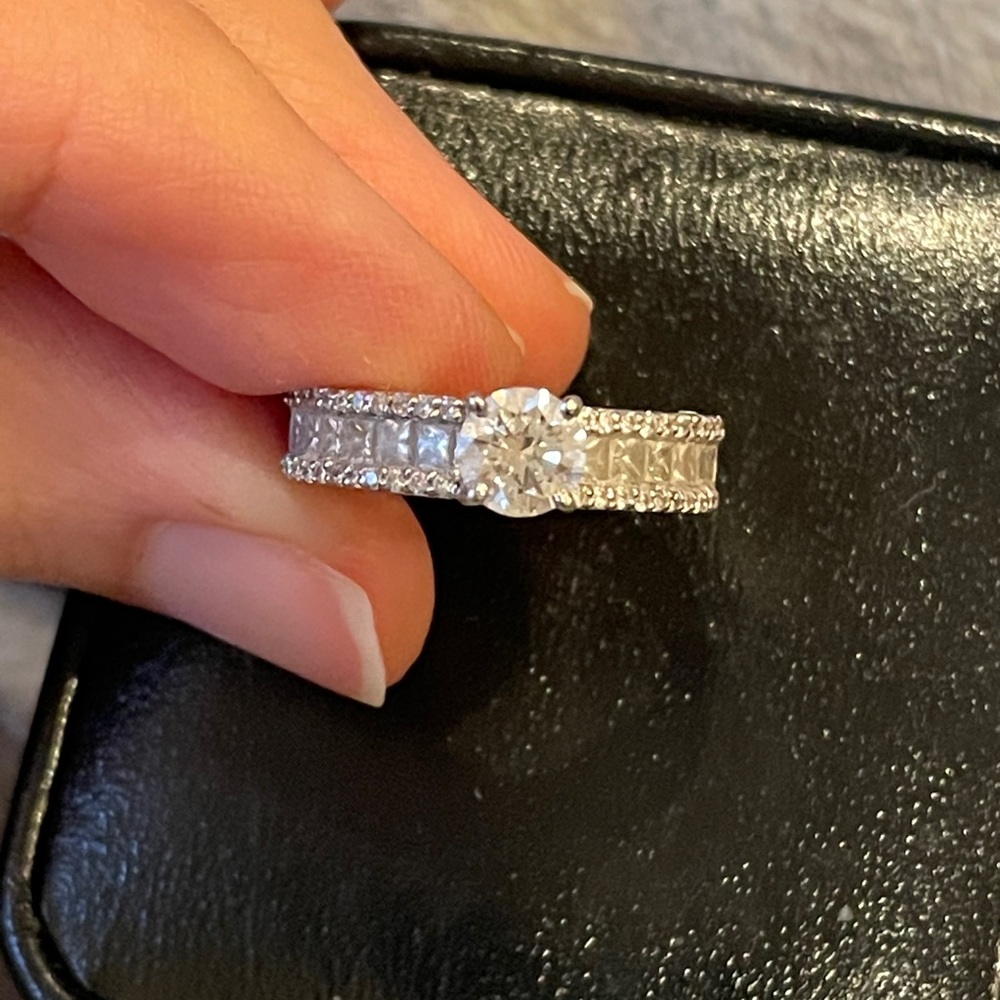 18K diamond ring 1.35 carat Solitaire Wedding band